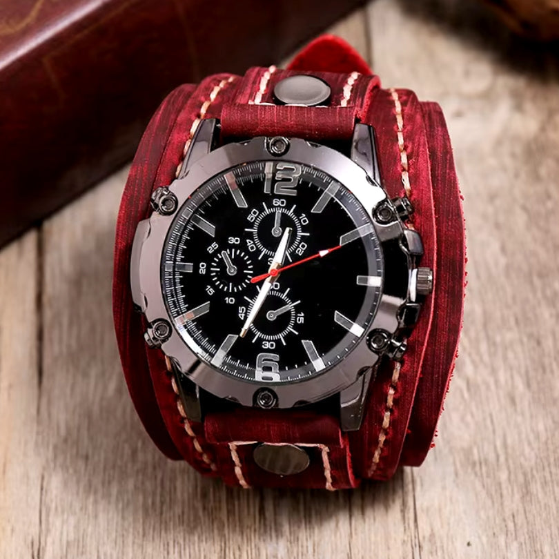 Klassische Armbanduhr mit Lederarmband