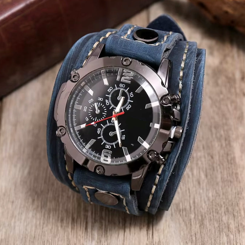 Klassische Armbanduhr mit Lederarmband