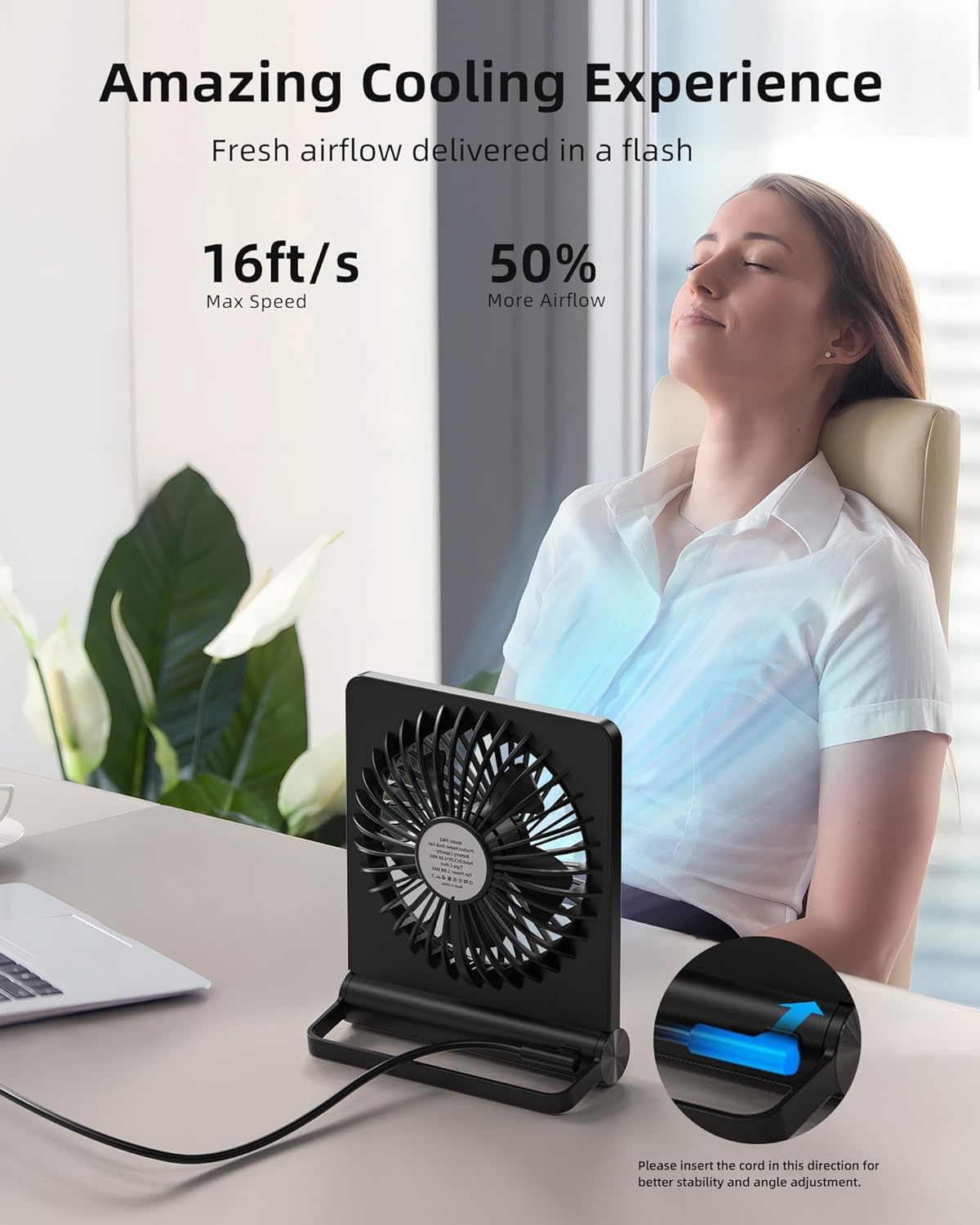 Kleiner, ultra leiser Tischventilator mit starkem Luftstrom