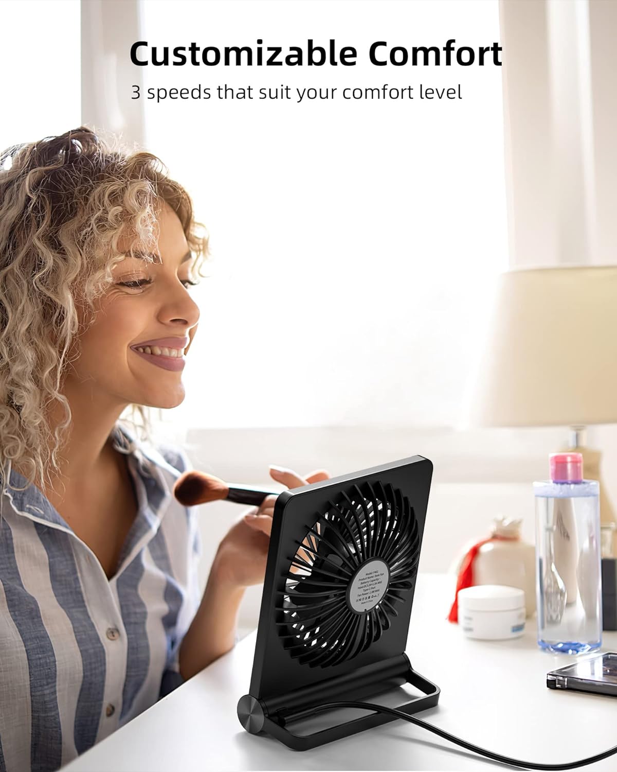 Kleiner, ultra leiser Tischventilator mit starkem Luftstrom