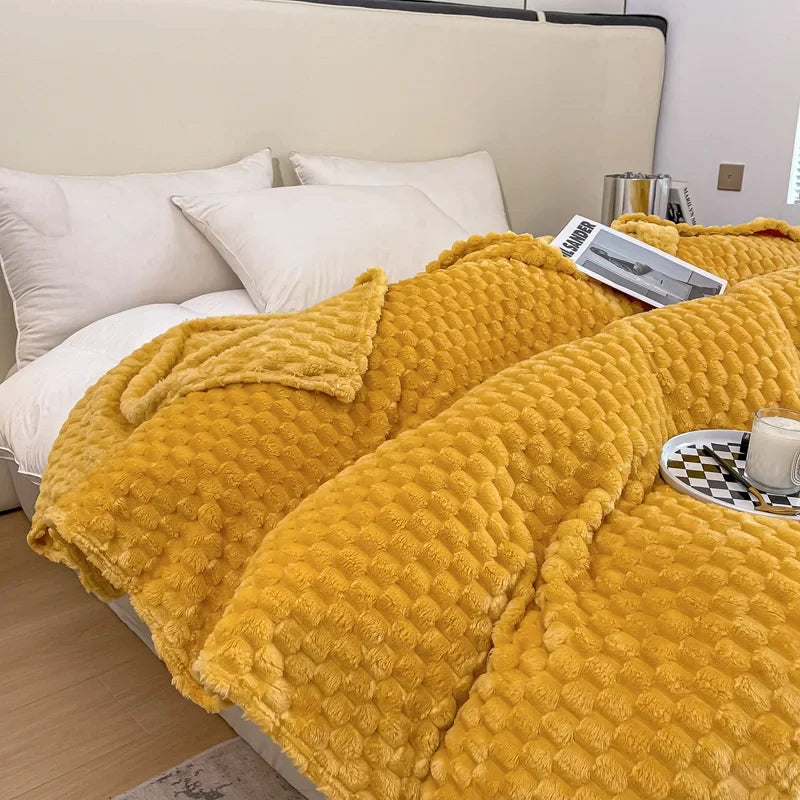 Karierter Samtüberwurf, weich, warm und flauschig - Bequeme Sofadecke und Decke für Erwachsene, Kinder und Haustiere