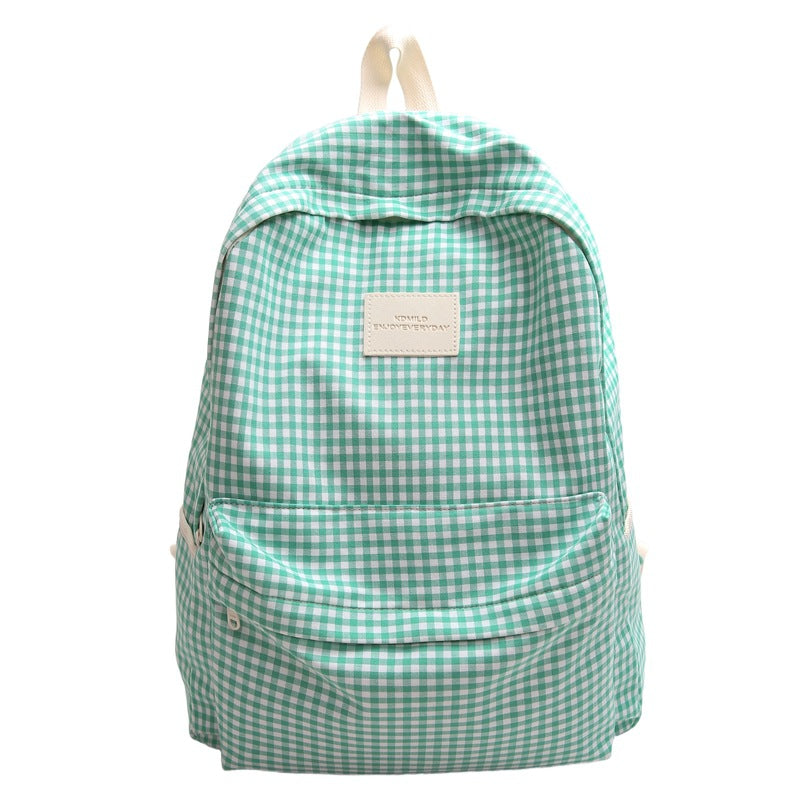Lässige Schultasche mit Karomuster