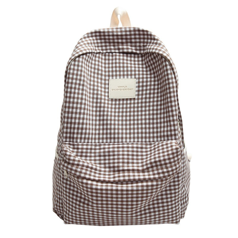 Lässige Schultasche mit Karomuster
