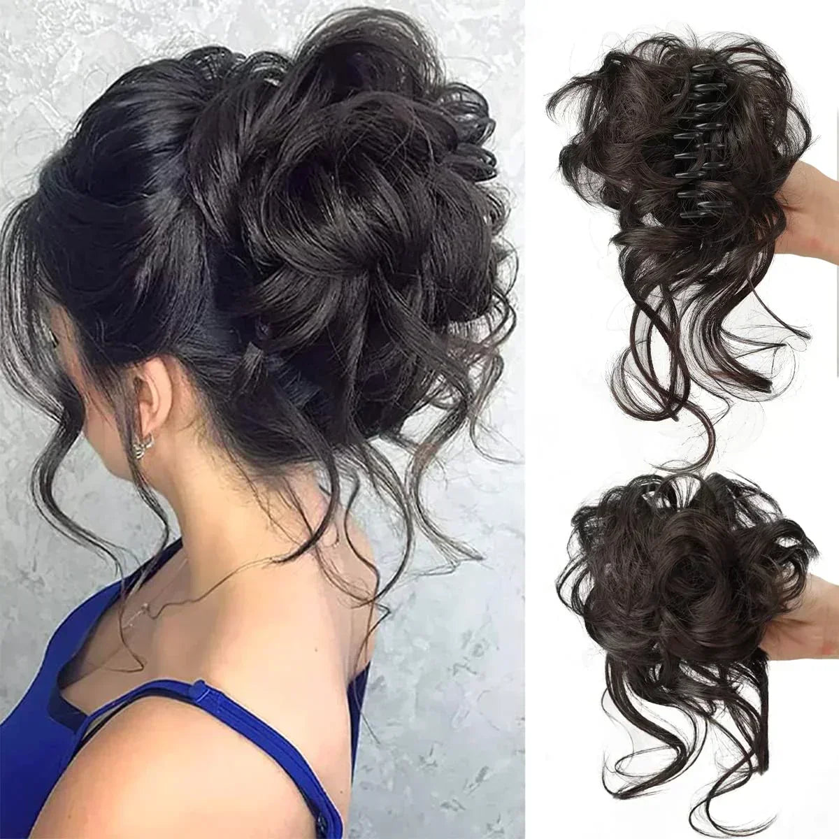 Messy Bun Haarklammer mit Locken - Sofortiger Volumeneffekt