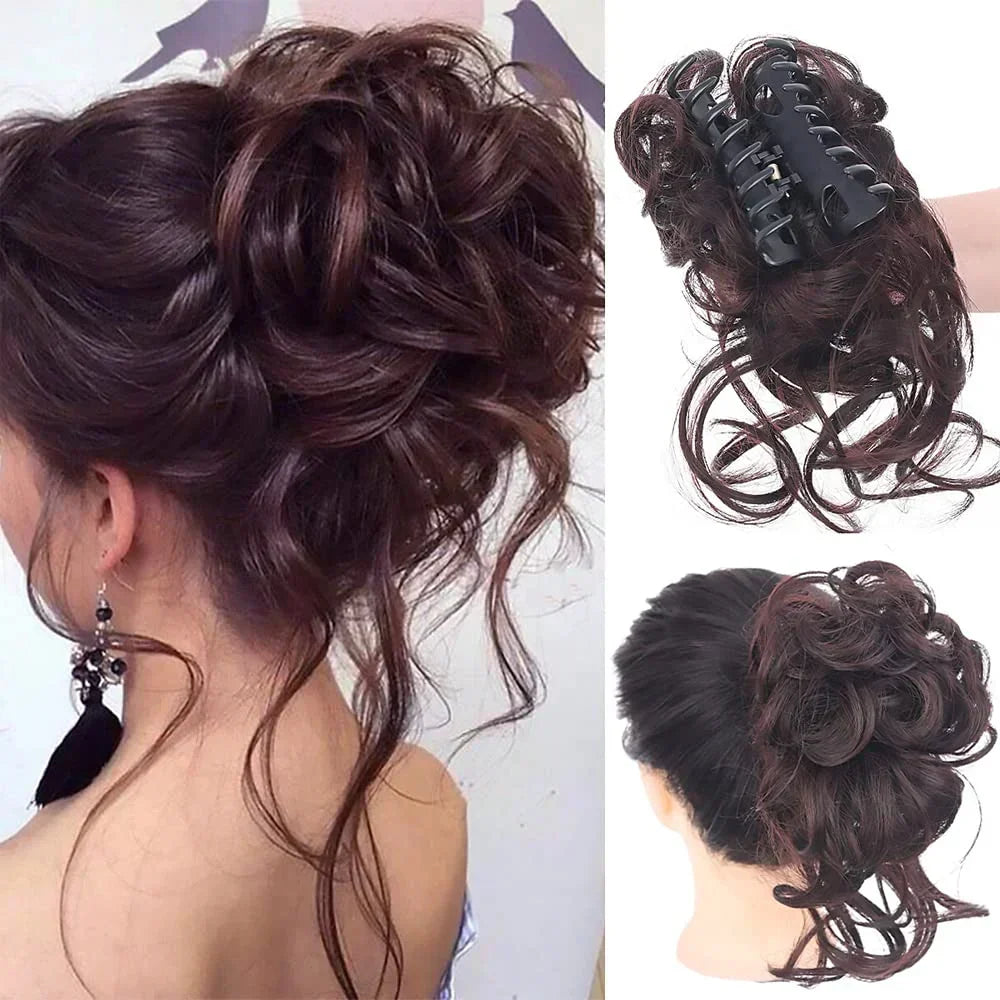 Messy Bun Haarklammer mit Locken - Sofortiger Volumeneffekt
