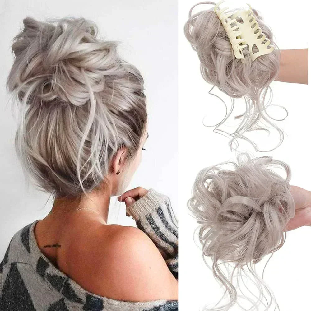 Messy Bun Haarklammer mit Locken - Sofortiger Volumeneffekt