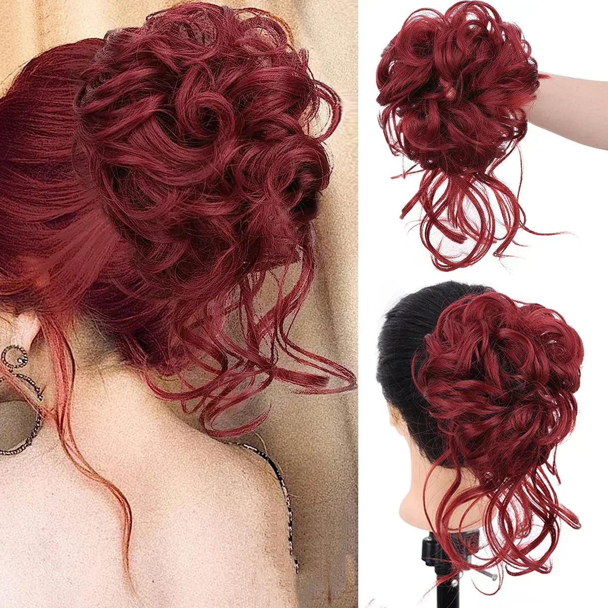Messy Bun Haarklammer mit Locken - Sofortiger Volumeneffekt