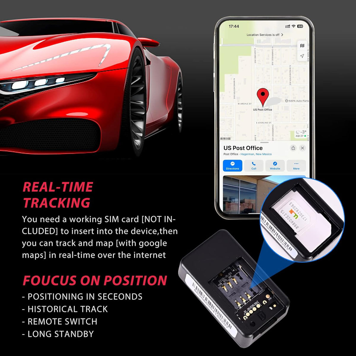 Kompakter Mini-GPS-Tracker für Fahrzeuge