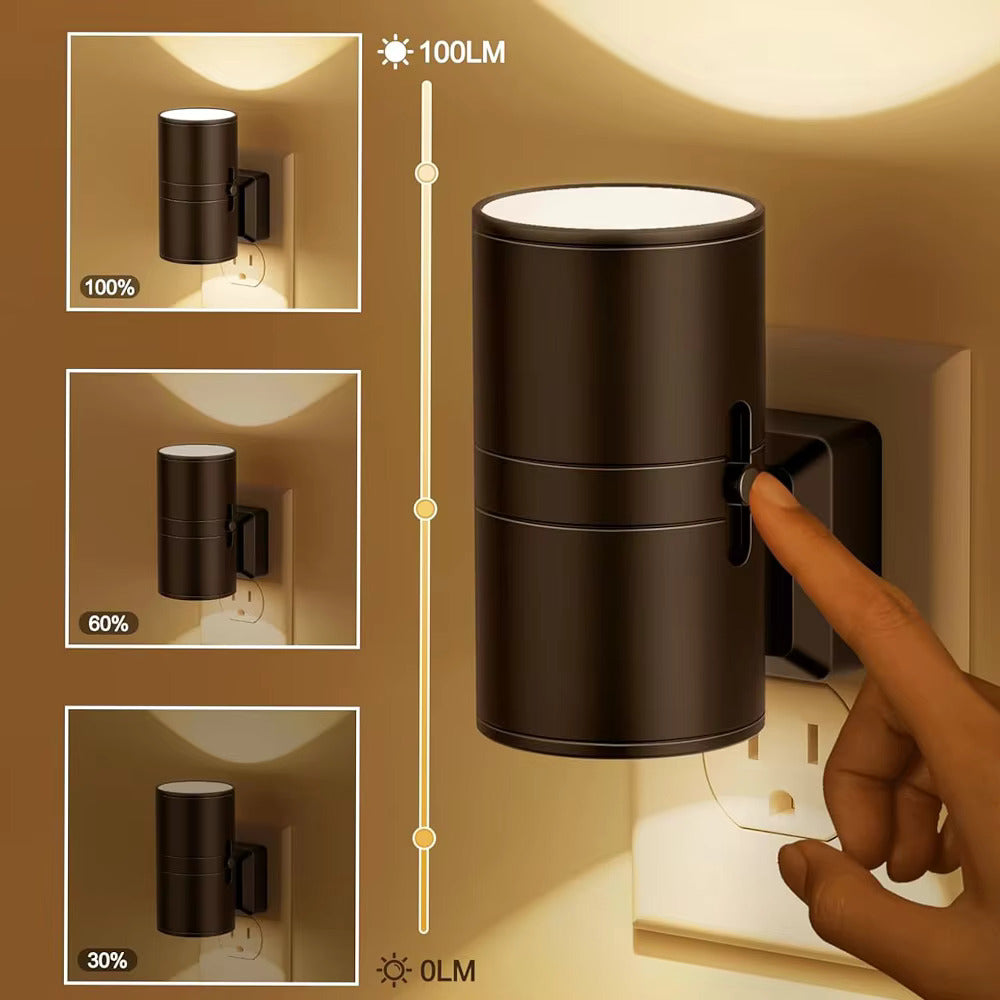 Steckdosen-LED-Nachtlicht für stimmungsvolles Licht – Dimmbare Wandleuchte mit Sensor (3000 K, warmweisses Licht)