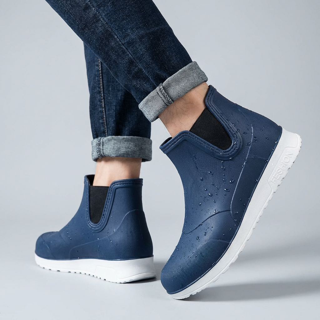 Leichte, langlebige und wasserdichte Herren-Gummistiefel zum Hineinschlüpfen