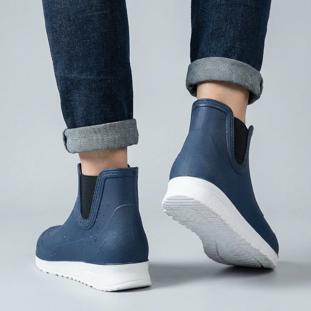 Leichte, langlebige und wasserdichte Herren-Gummistiefel zum Hineinschlüpfen