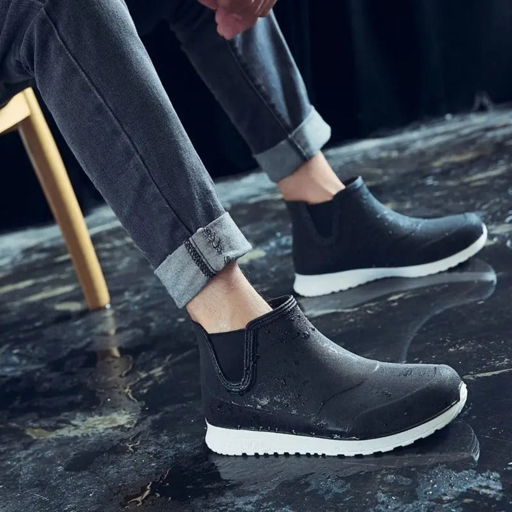 Leichte, langlebige und wasserdichte Herren-Gummistiefel zum Hineinschlüpfen
