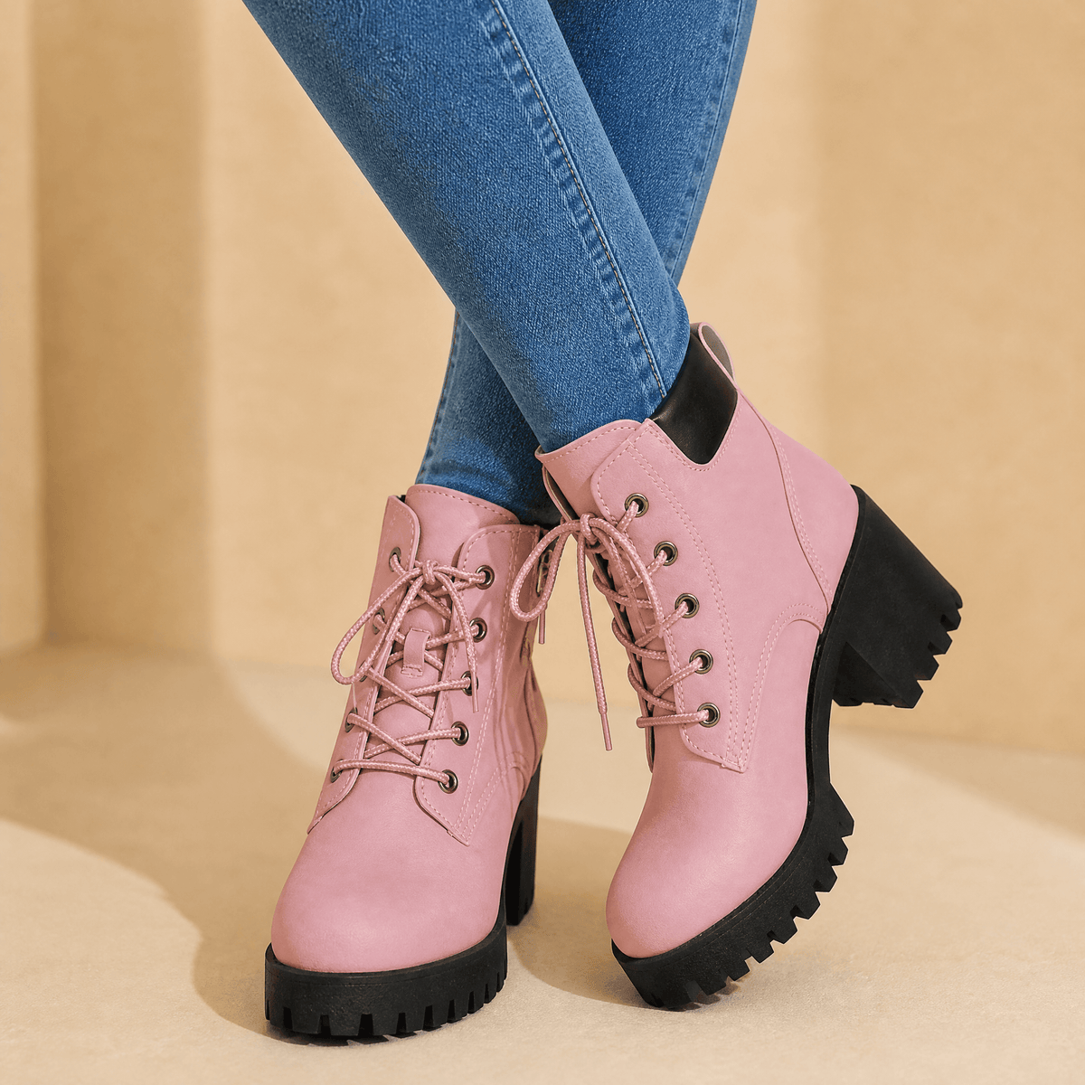 Leichte Plateau-Boots mit dicker Sohle