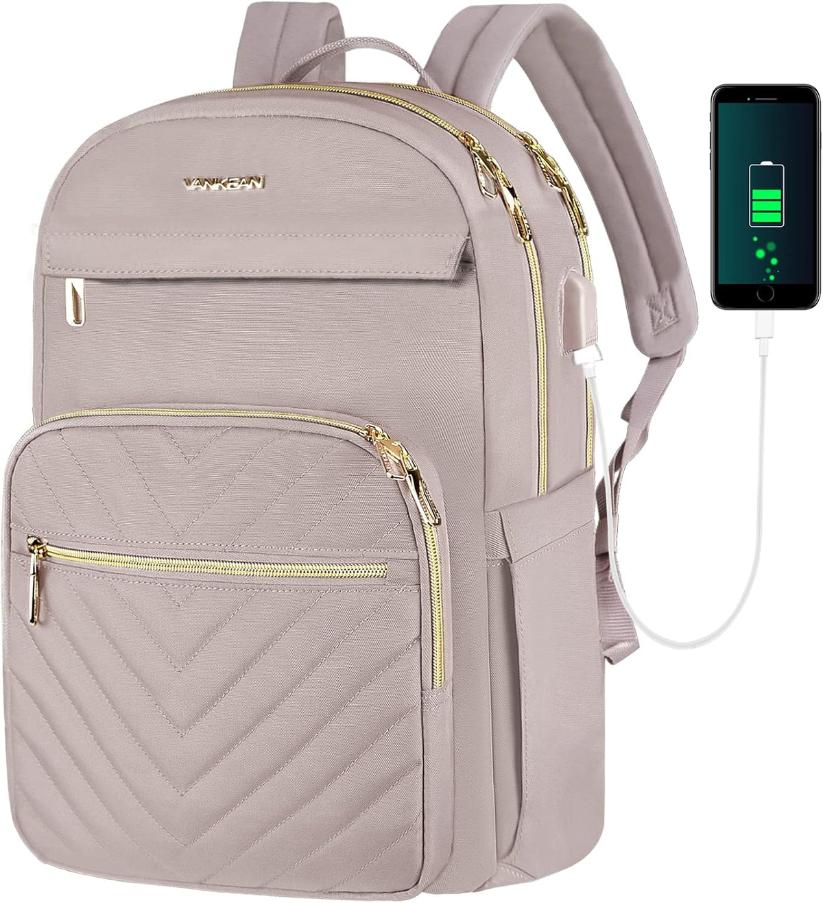 Leichter, wasserdichter Laptop-Rucksack mit USB-Anschluss – bis 15,6"