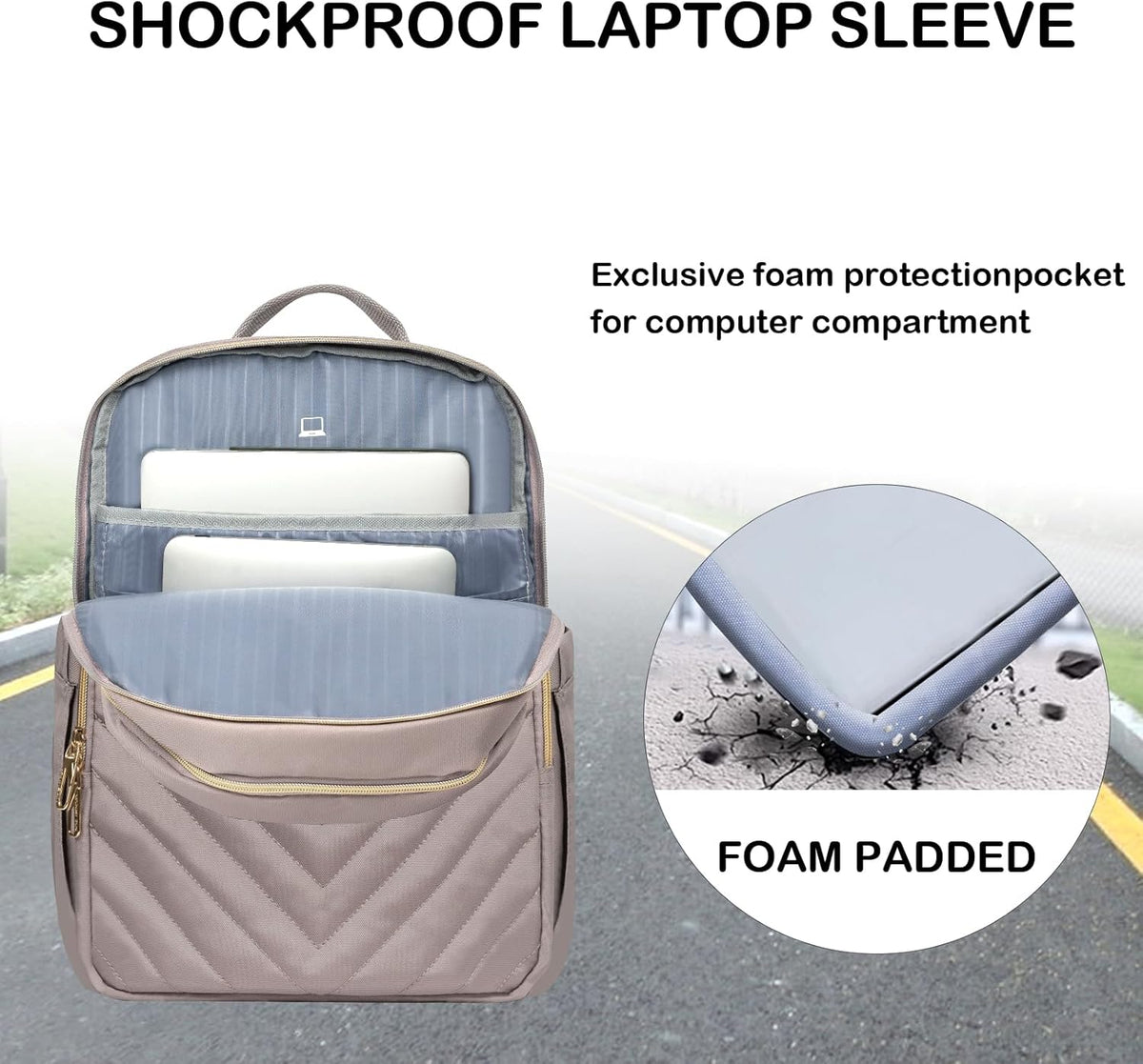 Leichter, wasserdichter Laptop-Rucksack mit USB-Anschluss – bis 15,6"