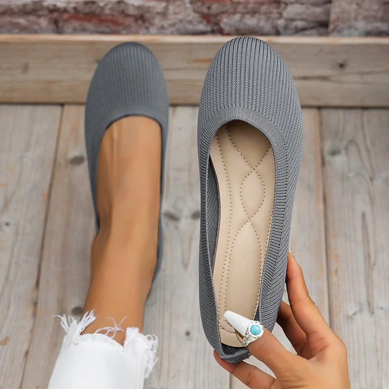 Gestrickte Slip-on Ballerinas für Damen