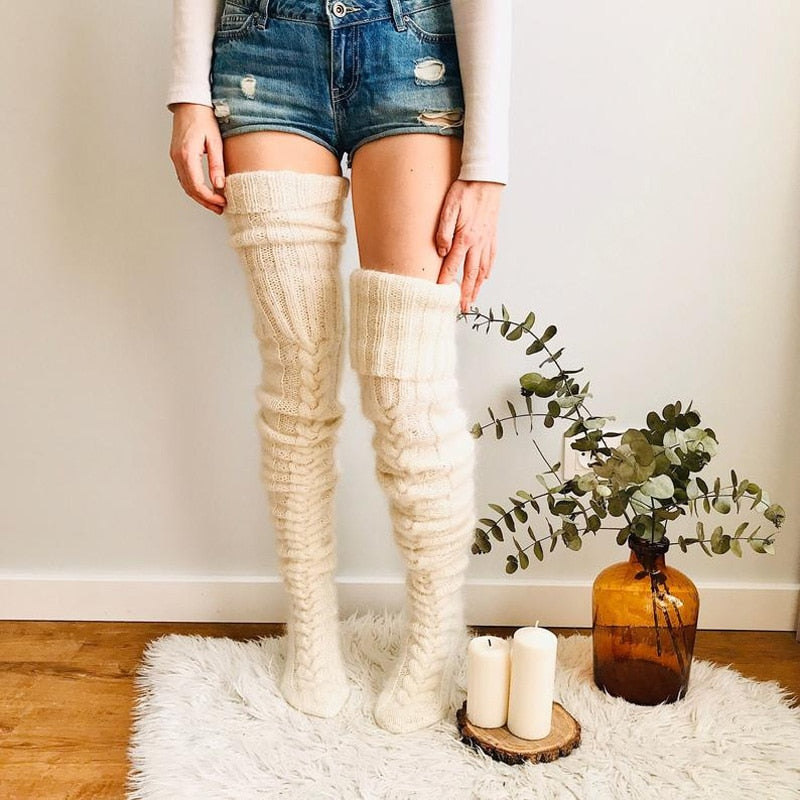 Gestrickte Overknee-Socken