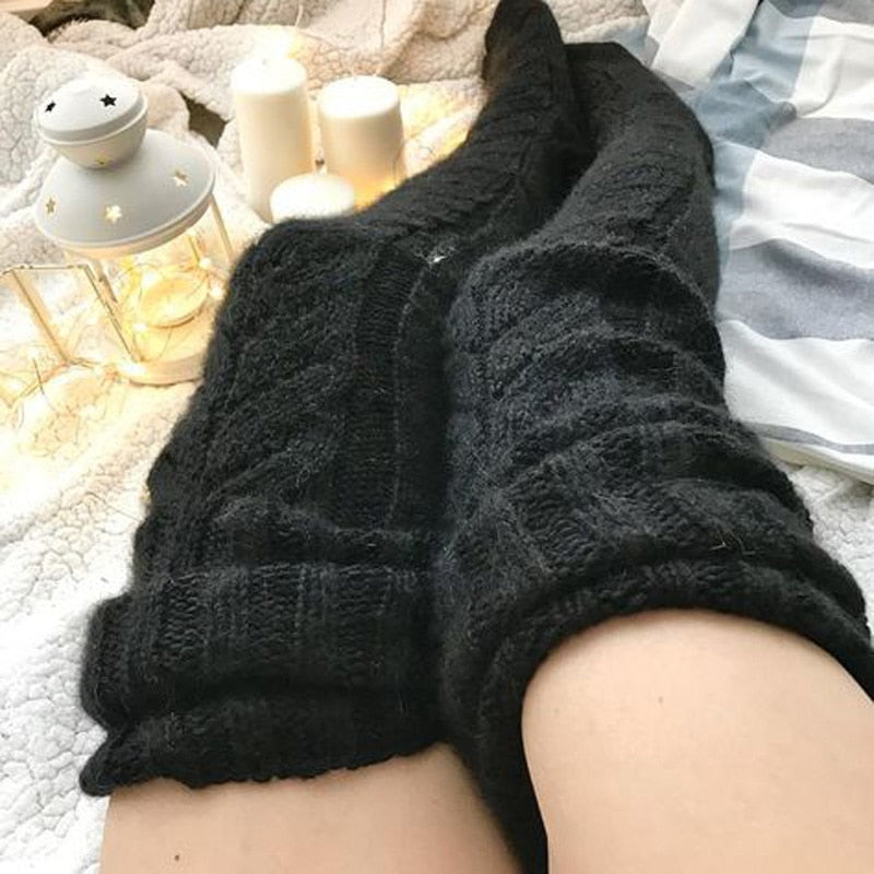 Gestrickte Overknee-Socken