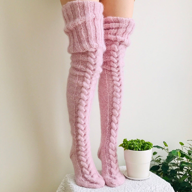 Gestrickte Overknee-Socken