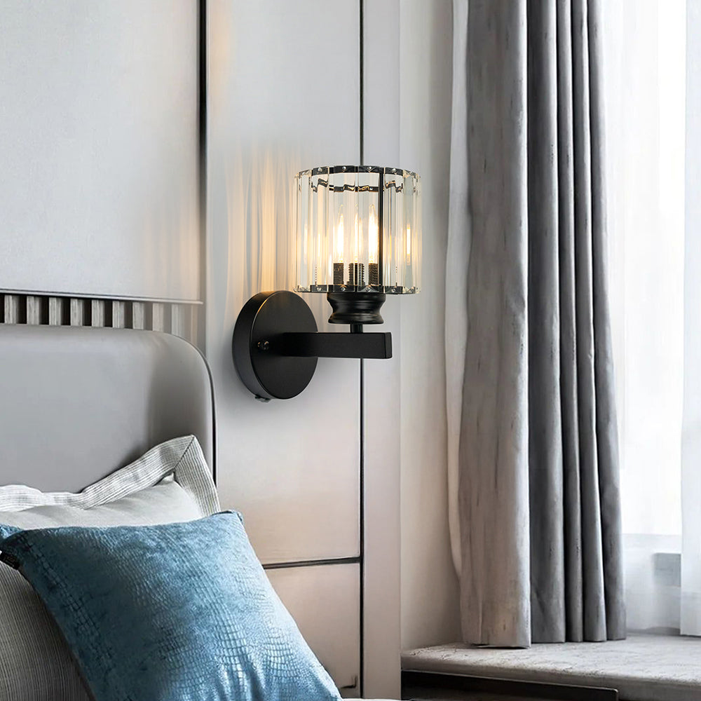 Kristall-Wandleuchte | Moderne Wandlampe aus Glas und Eisen