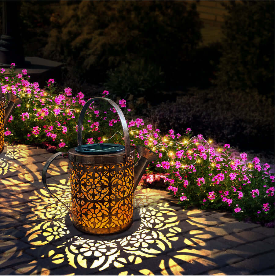 LED-Solar-Gartenleuchte und Wasserfall-Dekoration für den Aussenbereich, 80 cm