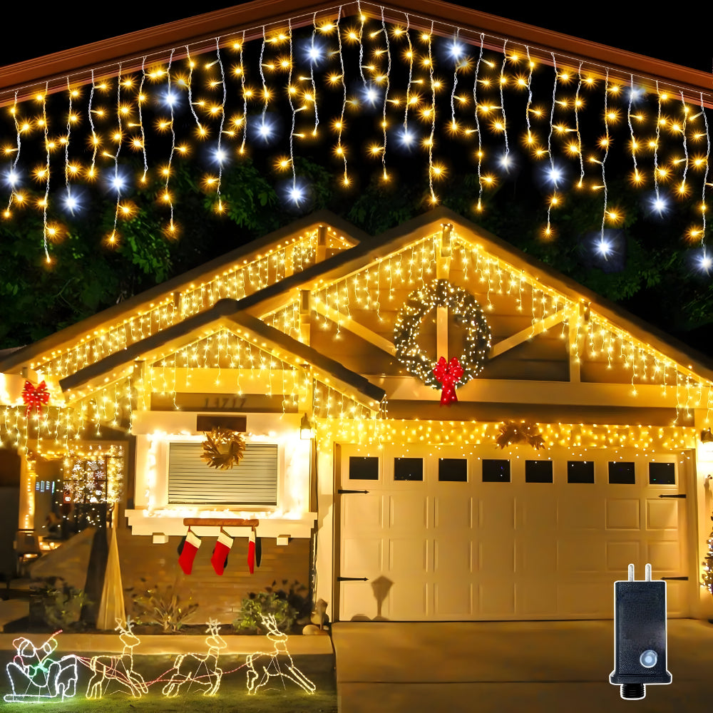 Warmweisser wasserdichter LED-Lichtervorhang für aussen