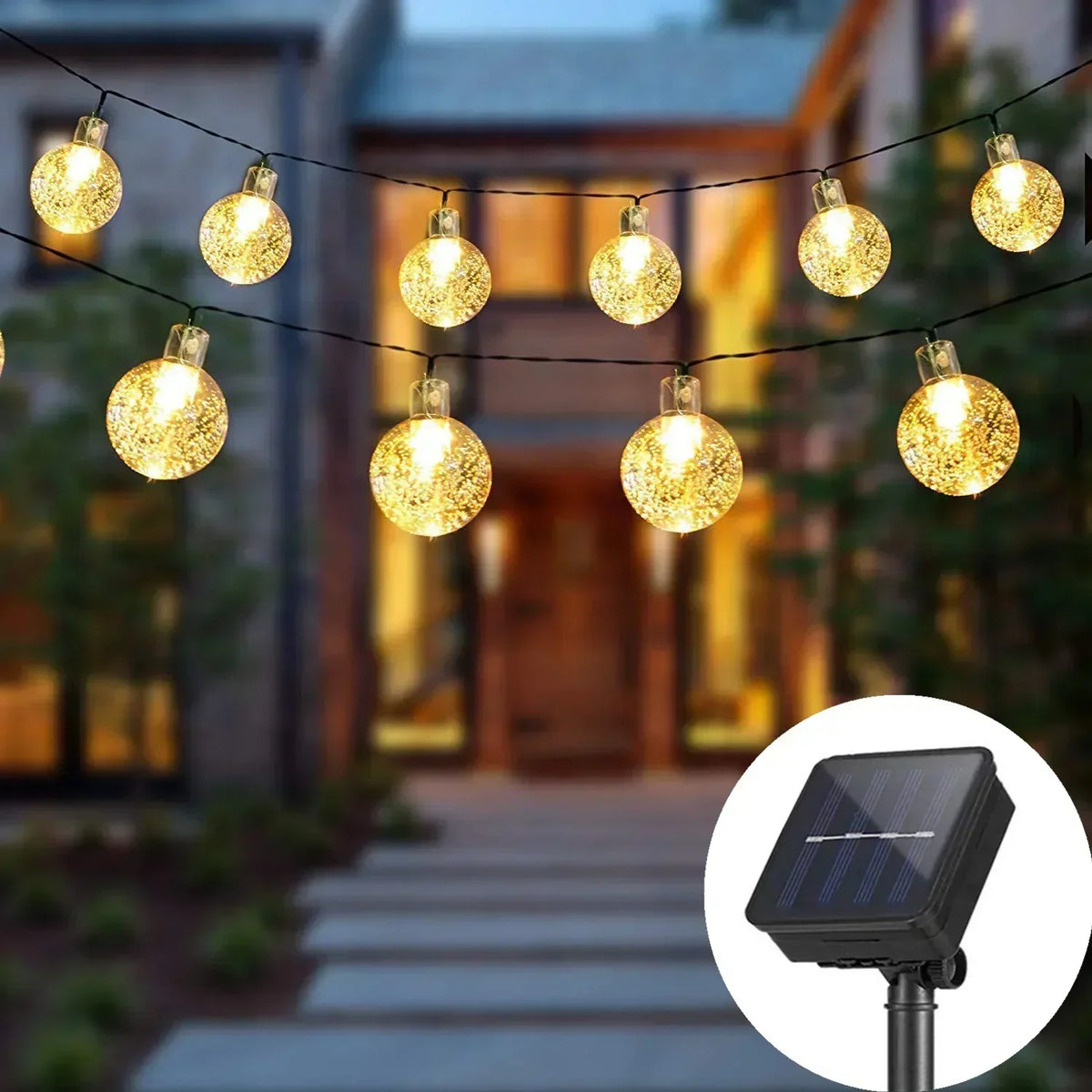 Solar-LED-Lichterkette für aussen - wasserdicht - Garten