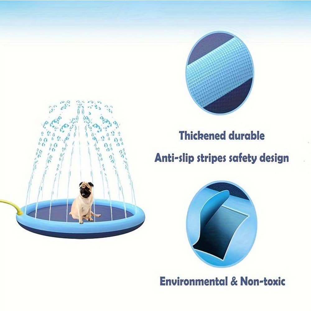 Hundepool mit Wassersprüher (in Grössen passend für kleine und grosse Hunde gleichermassen)
