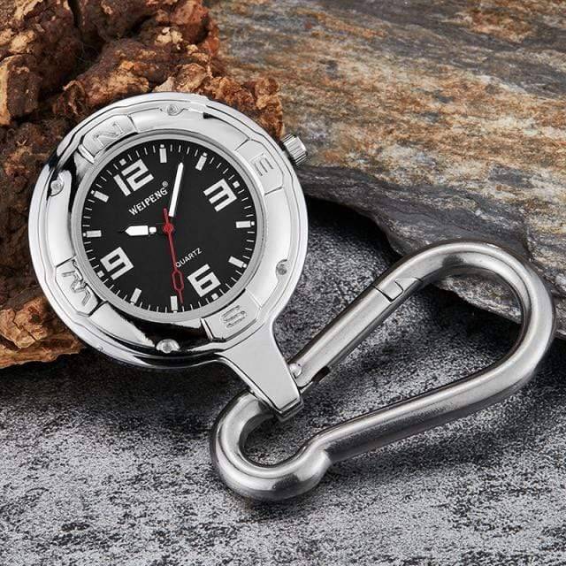 Quarz-Taschenuhr mit Karabinerverschluss