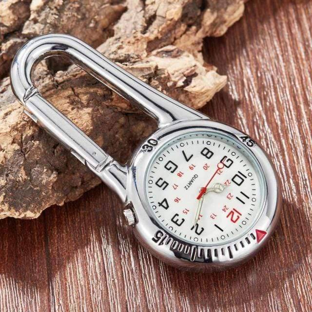 Quarz-Taschenuhr mit Karabinerverschluss