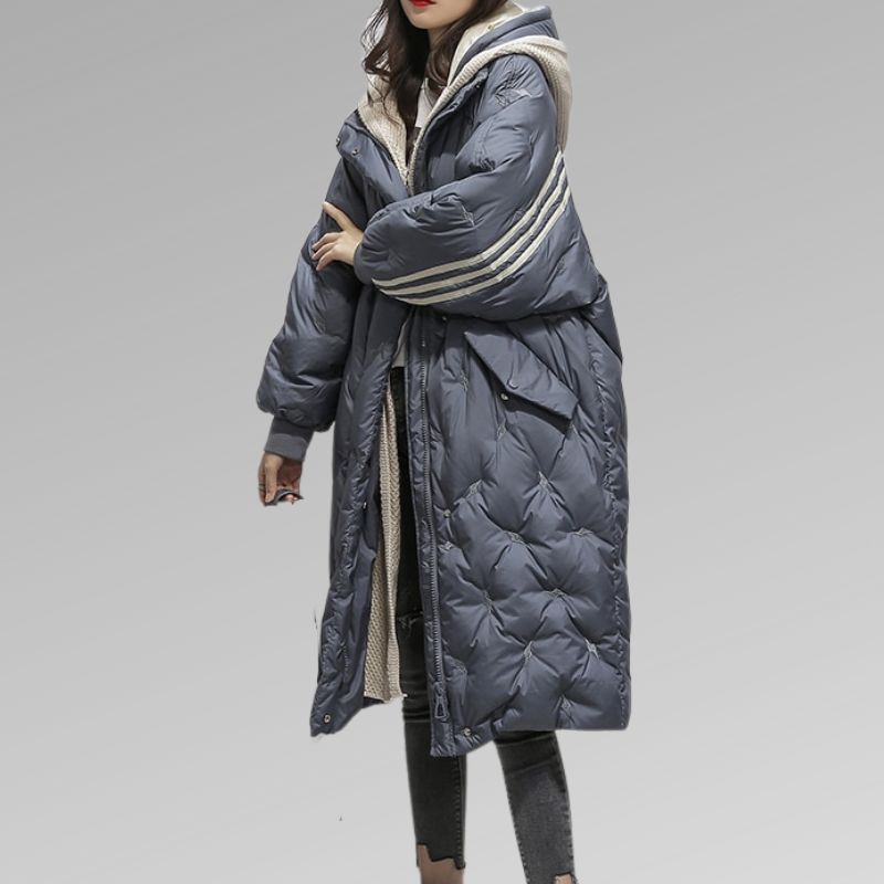 Lange wattierte Damenjacke