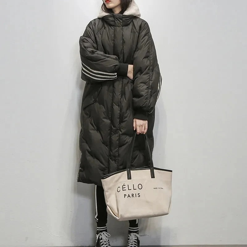 Lange wattierte Damenjacke