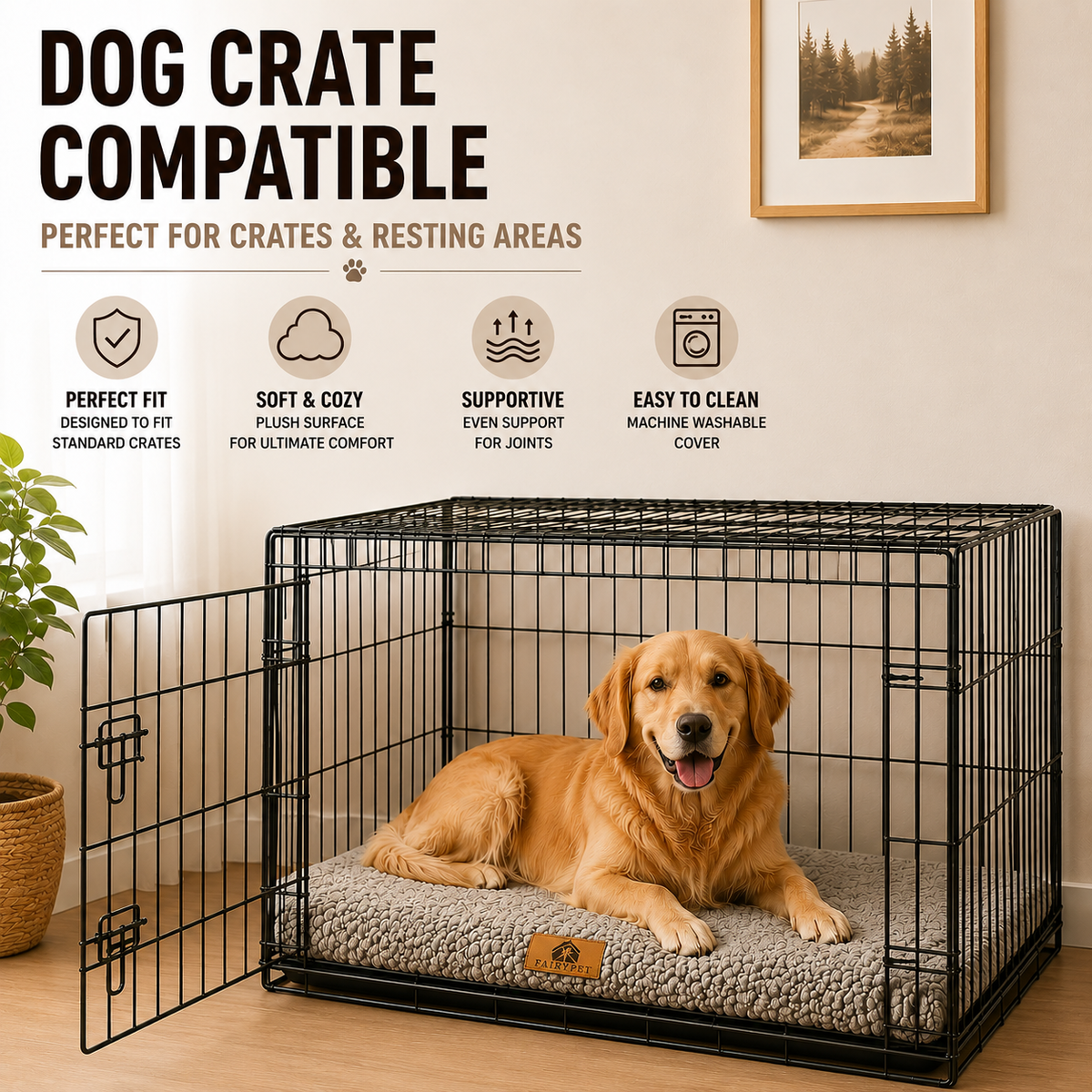 Flaches orthopädisches Schaumstoff-Hundebett