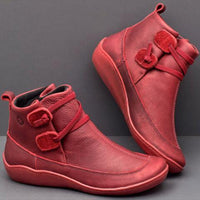 Damen-Stiefeletten mit flacher Sohle
