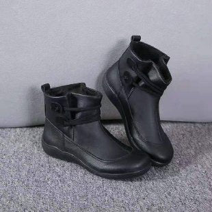 Damen-Stiefeletten mit flacher Sohle
