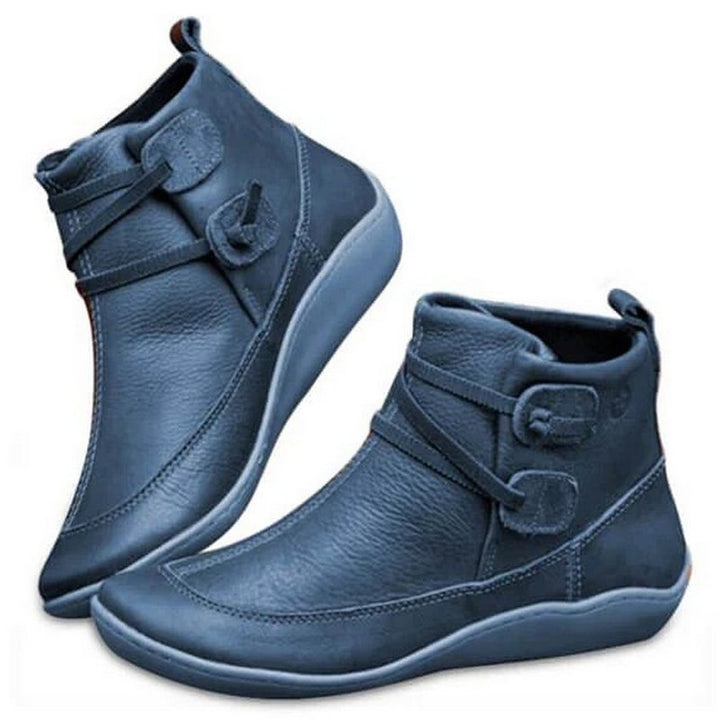 Damen-Stiefeletten mit flacher Sohle