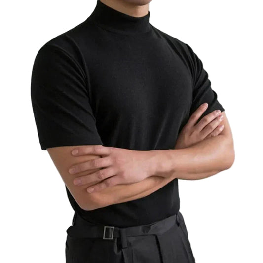 Lässiges Herren-T-Shirt mit Stehkragen für den Alltag