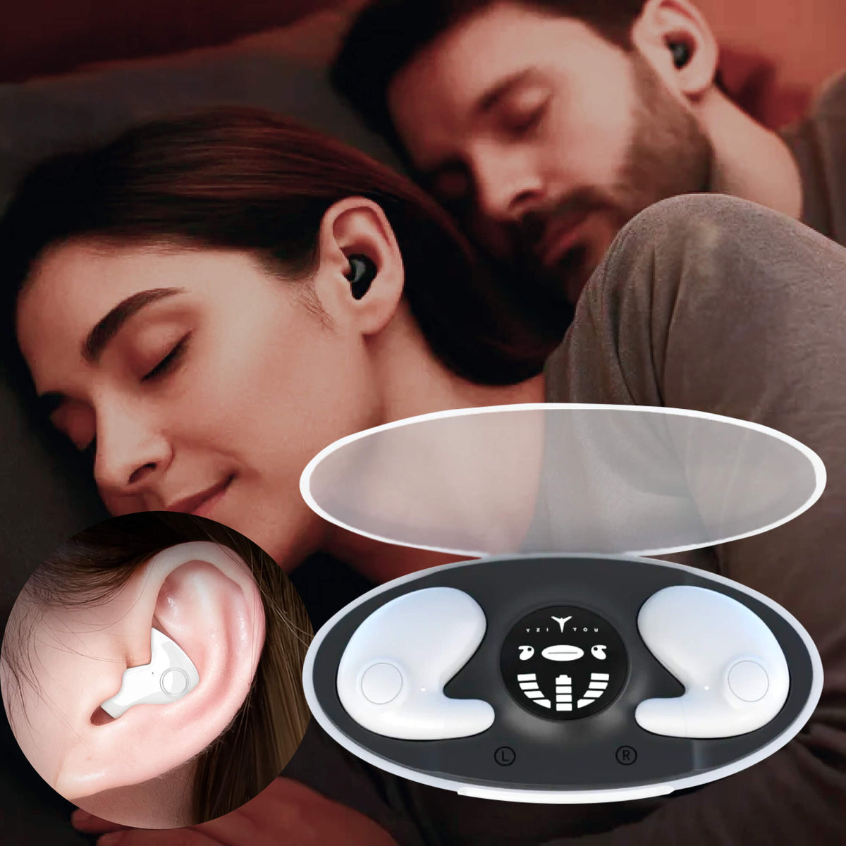 Unsichtbare kabellose Schlafkopfhörer – IPX5 wasserdicht, Bluetooth 5.3 für bequemes Schlafen und Entspannen