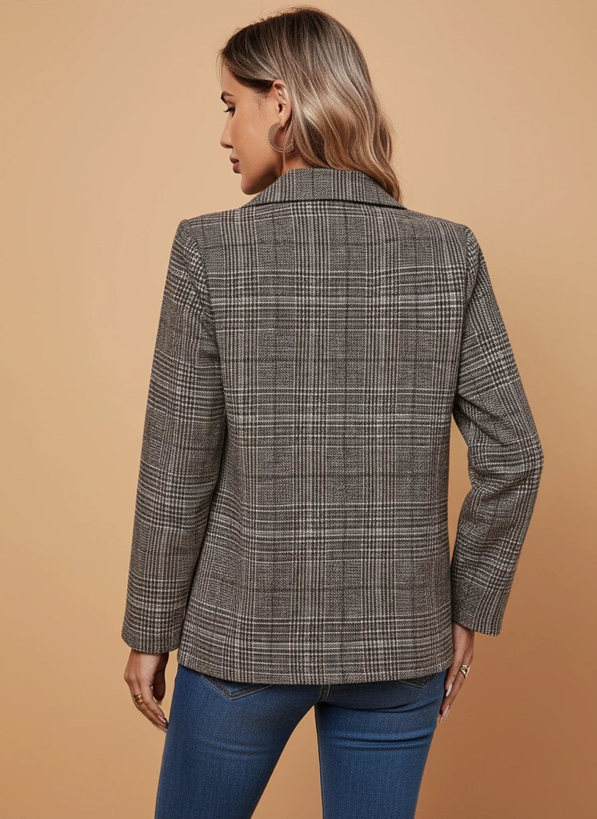 Lockerer karierter Damenblazer