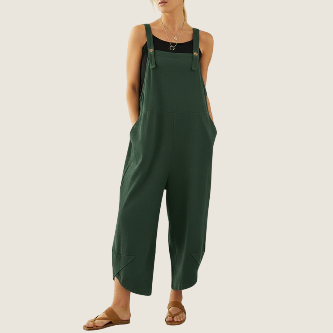 Lässige Damen-Latzhose mit weitem Bein