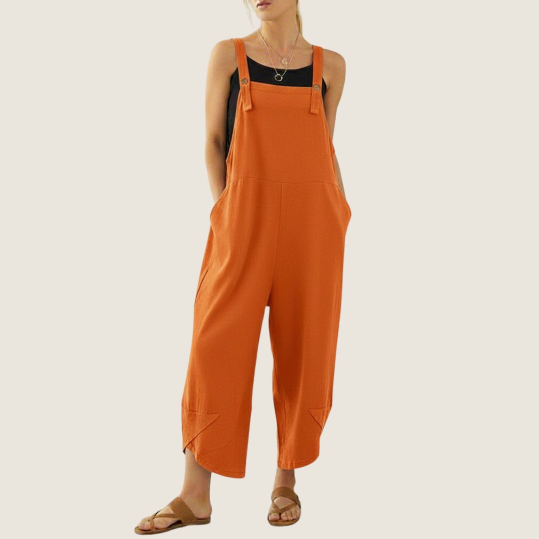 Lässige Damen-Latzhose mit weitem Bein