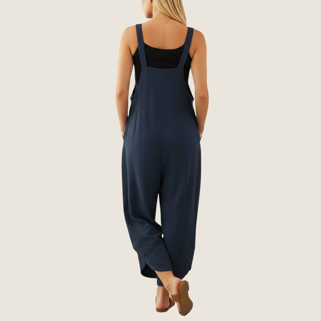 Lässige Damen-Latzhose mit weitem Bein