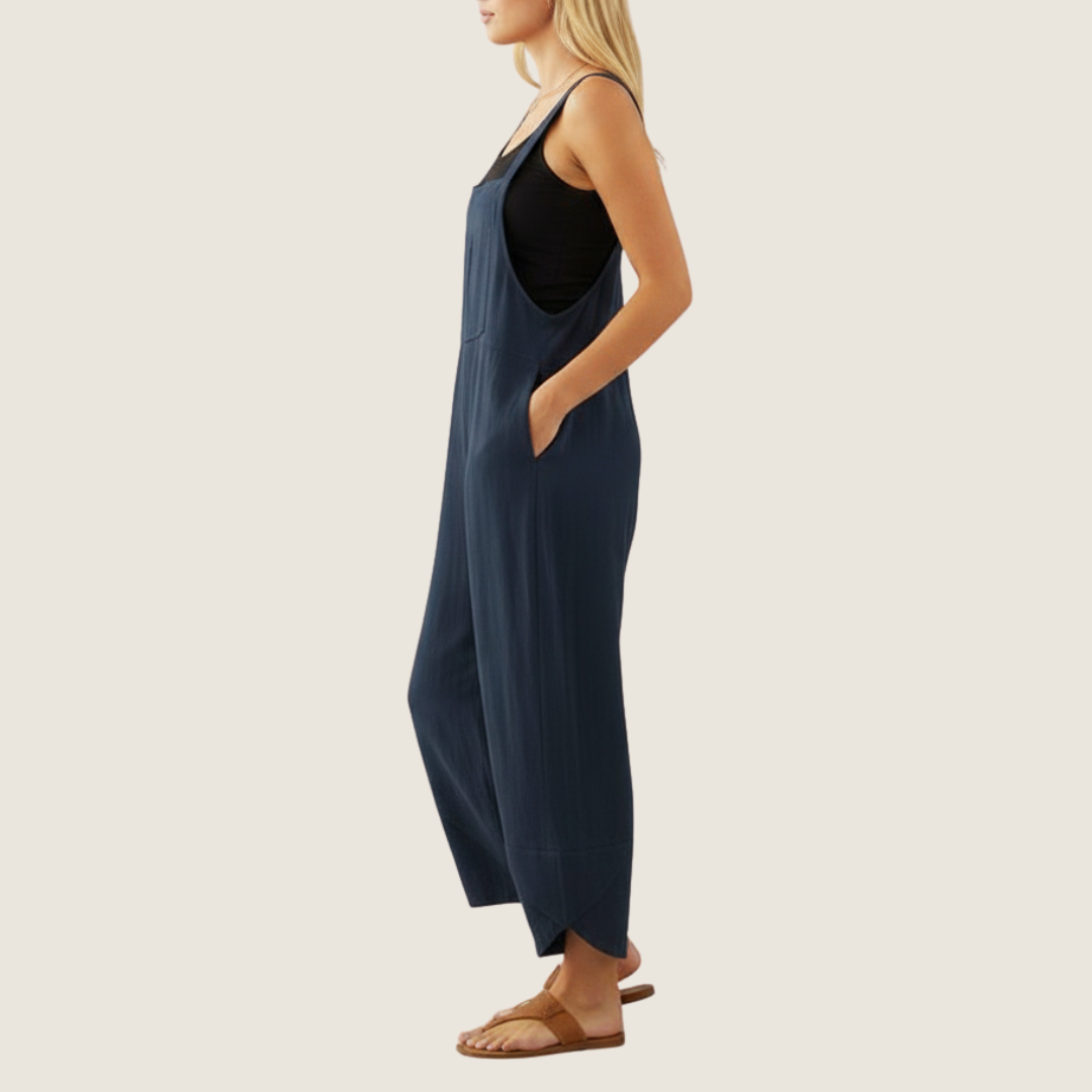 Lässige Damen-Latzhose mit weitem Bein