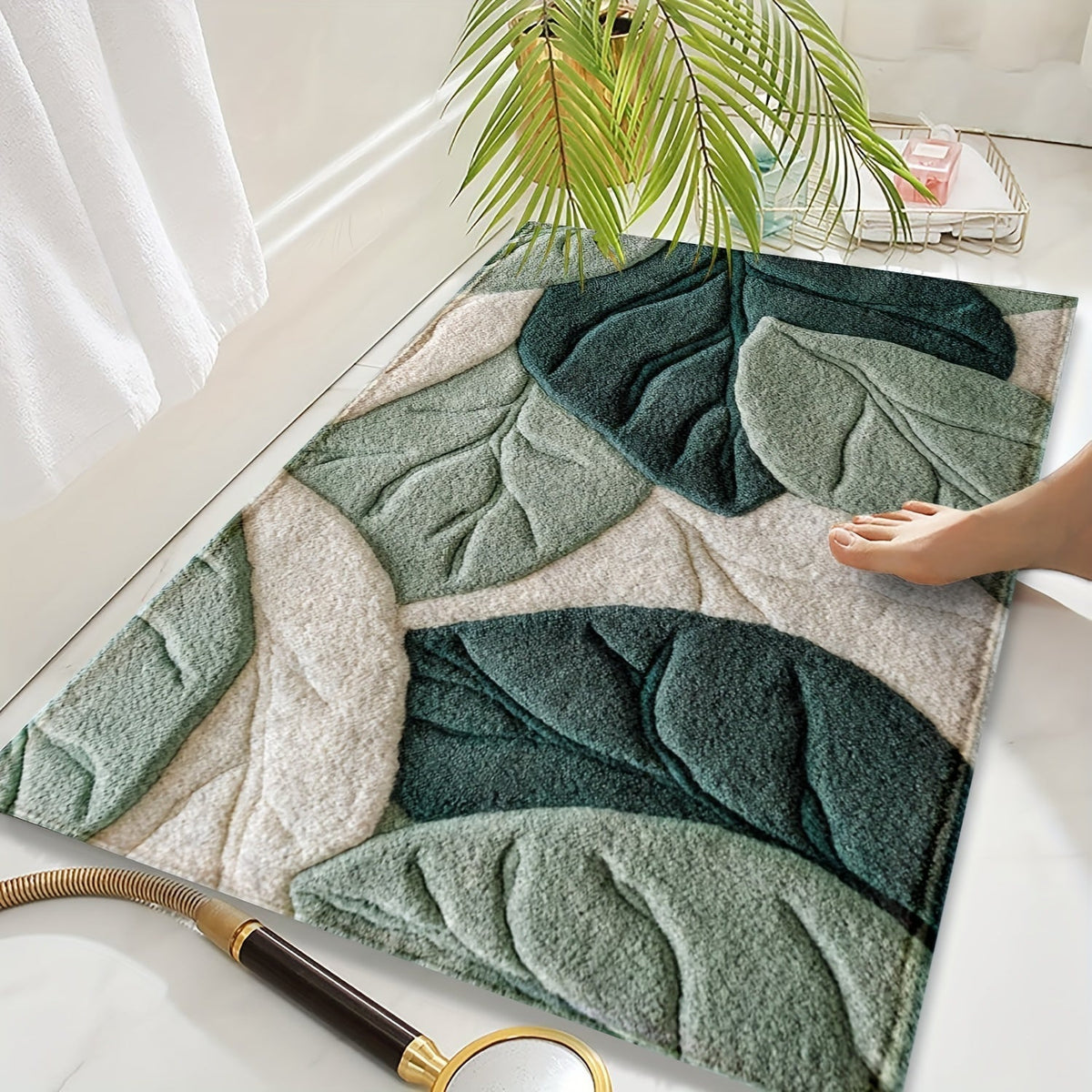 Leaf Badematte – Saugfähig, plüschig und bequem für das Badezimmer