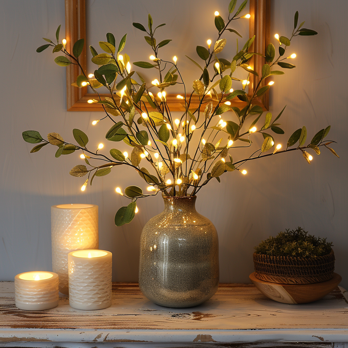 LED-Lichterketten-Olivenzweig
