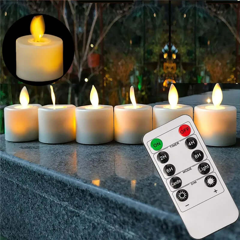LED-Kerzenhalter-Set mit beweglichem Docht