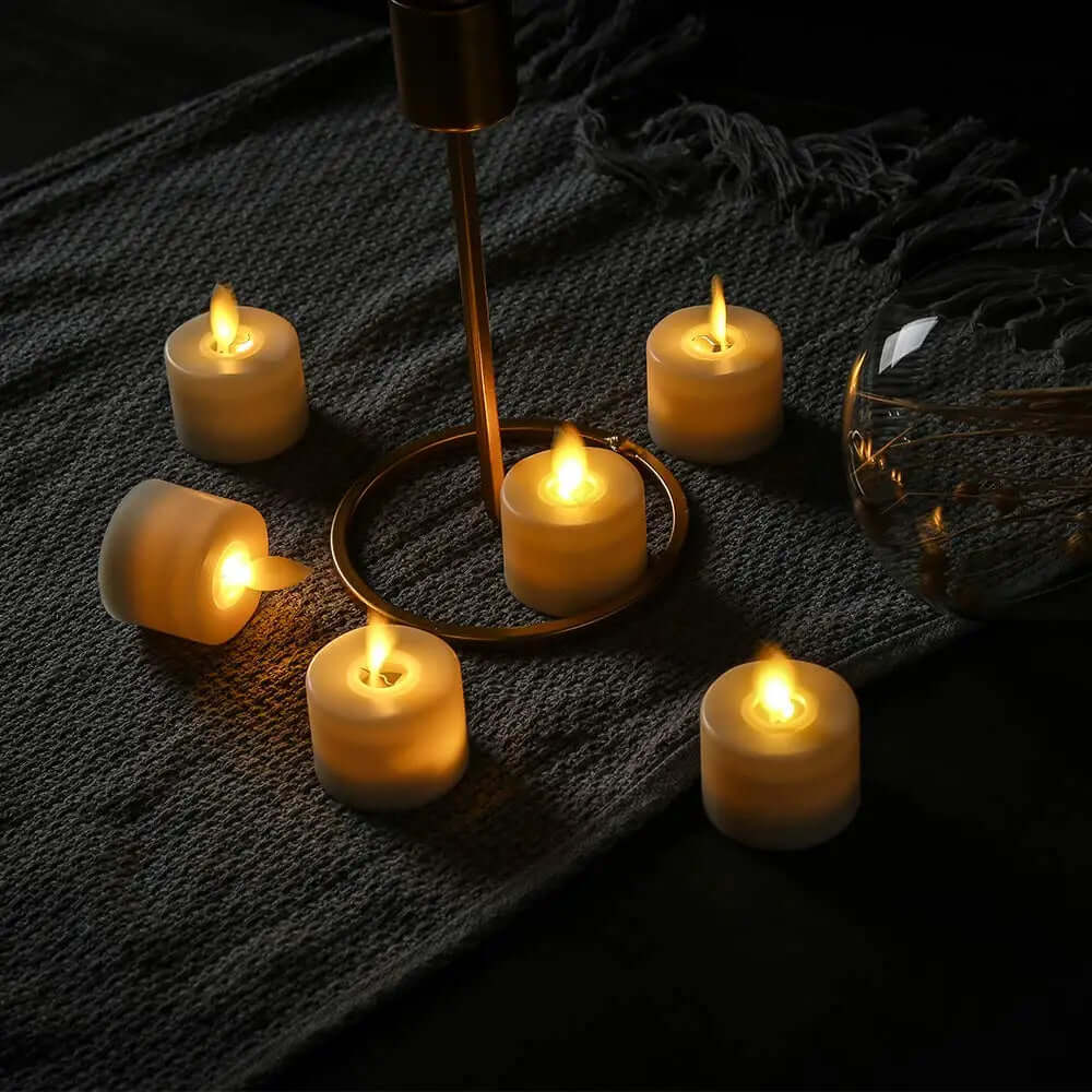 LED-Kerzenhalter-Set mit beweglichem Docht