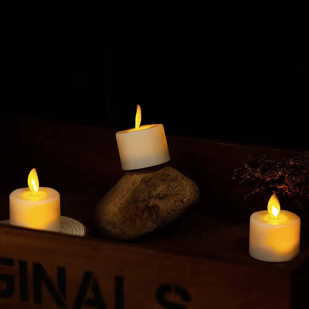 LED-Kerzenhalter-Set mit beweglichem Docht
