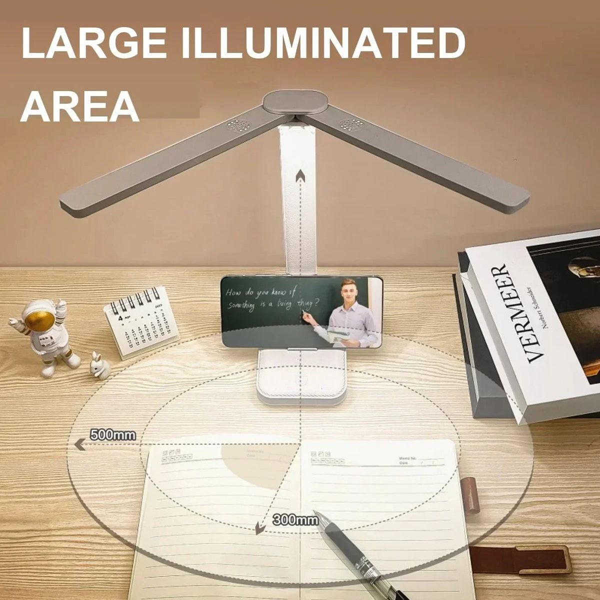 LED-Schreibtischlampe - Kabellos - Über USB wiederaufladbar - Dimmbare Helligkeit - Zusammenklappbares Design - Augenschonend - In mehreren Farben erhältlich