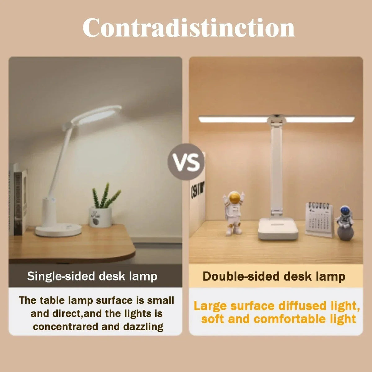 LED-Schreibtischlampe - Kabellos - Über USB wiederaufladbar - Dimmbare Helligkeit - Zusammenklappbares Design - Augenschonend - In mehreren Farben erhältlich